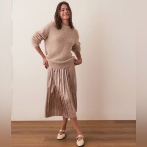 Chelsea Pleated Midi Skirt - Champagne